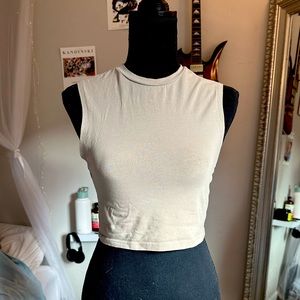 Tan cropped Zara tank top